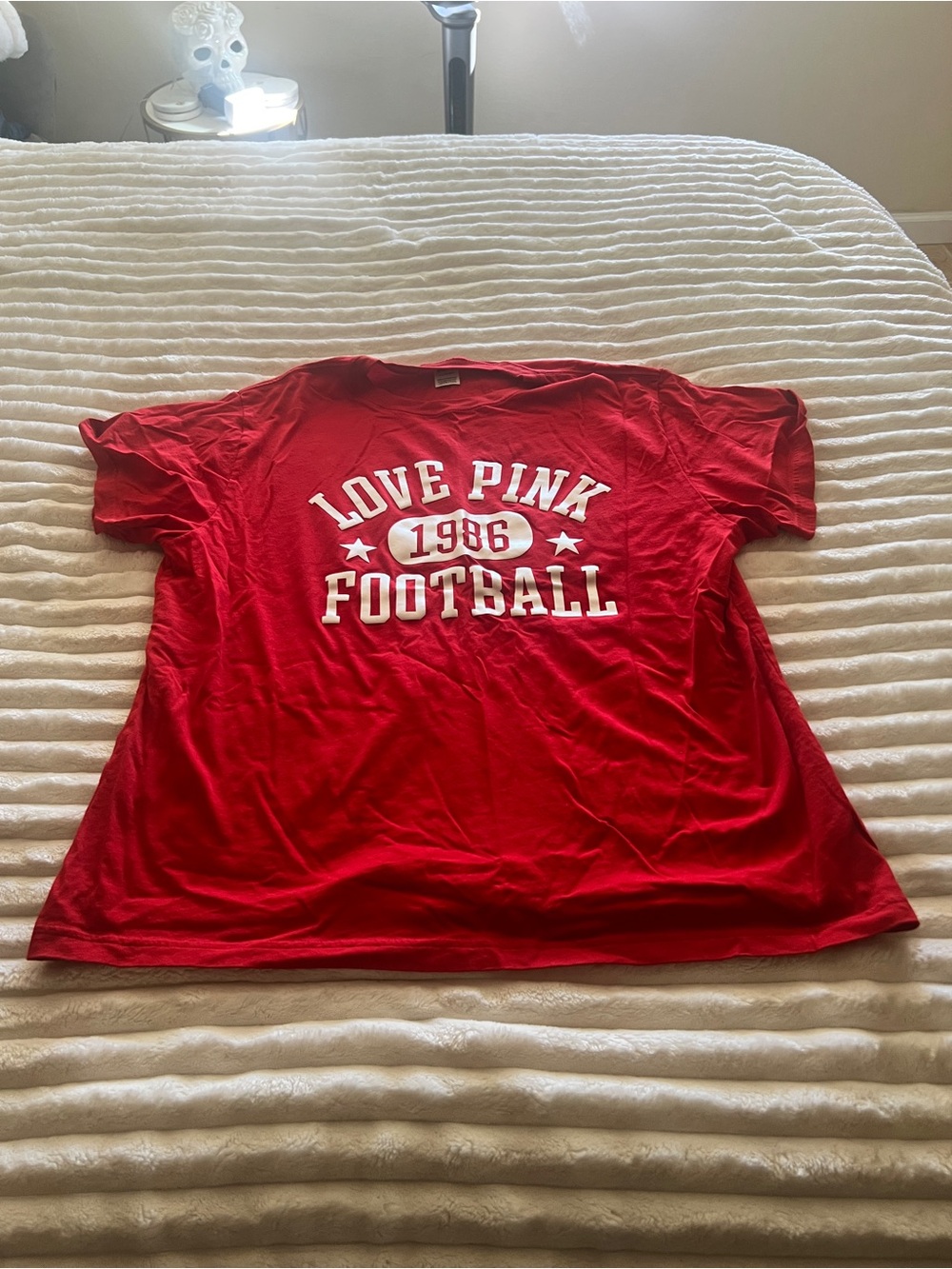 PINK Victoria's Secret 1986 Red Football Graphic Tee
